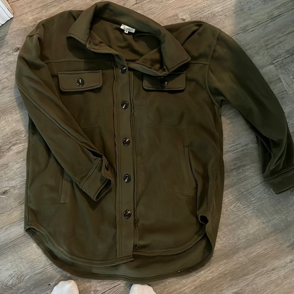 Olive Button Down Shirt - Women Tops
